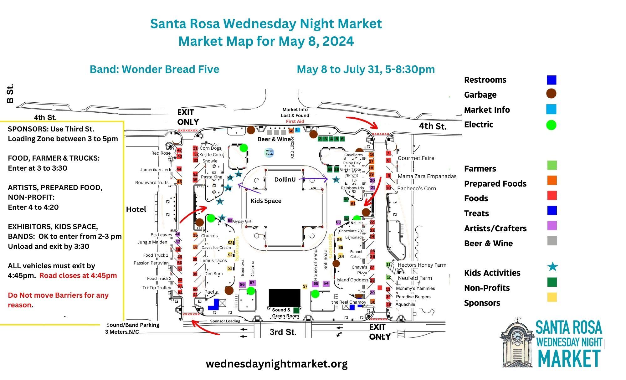 the 2024 wednesday night market map